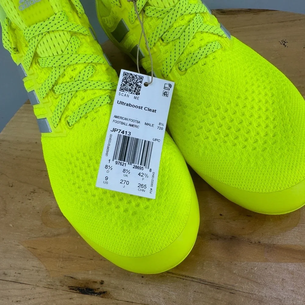 Adidas UltraBoost Football Cleats Mens Size 9 Team Solar Yellow Molded NEW